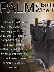 Two Bottle Wine Tote Palm Design