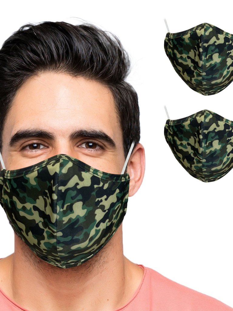 Two Layer Reusable Face Masks for Adults (2-pack) - Camo