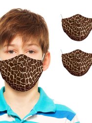 Two Layer Reusable Face Masks for Kids (2-pack) - Giraffe