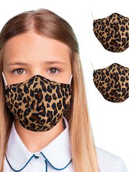 Two Layer Reusable Face Masks for Kids (2-pack) - Leopard