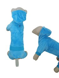 Velvet Tracksuit Soft Pajamas Hoodie Cute - Baby Blue Velvet