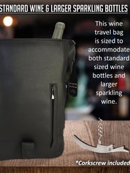 Vino Faux Leather Two Bottle Wine Messenger Bag