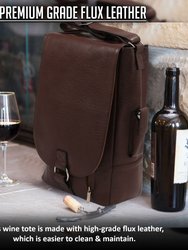 Vino Faux Leather Two Bottle Wine Messenger Bag