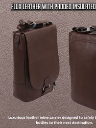 Vino Faux Leather Two Bottle Wine Messenger Bag