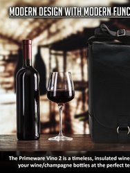 Vino Faux Leather Two Bottle Wine Messenger Bag