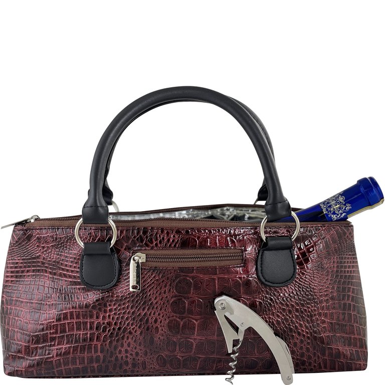 Wine Clutch Croc Design - Burgundy Croc