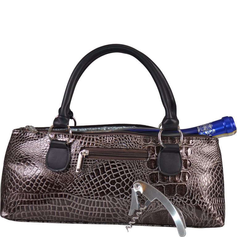 Wine Clutch Croc Design - Copper Brown Croc