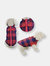 Winter Coat With Thick Fleece Zipper Closure And Leash Ring - Red Plaid