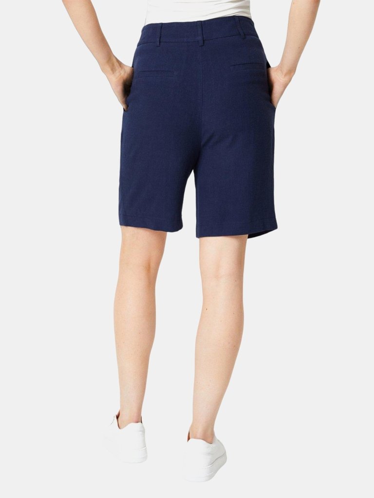 Principles Womens/Ladies Linen Tailored Shorts (Navy)