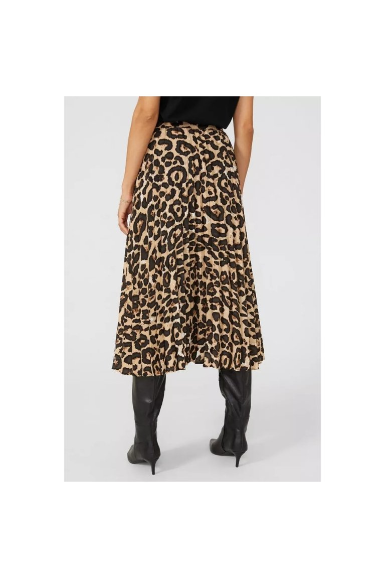 Ladies animal print pleated hotsell midi skirt