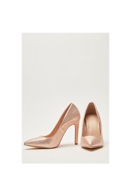 Womens/Ladies Cara Pointed Court Shoes - Rose Gold