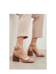 Womens/Ladies Daphne Buckle Detail Sandals - Tan - Tan