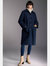 Womens/Ladies Diamond Quilted Button Front Coat - Navy