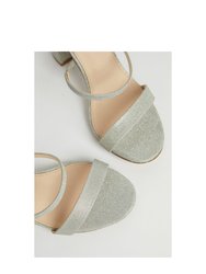 Womens/Ladies Evie Block Heel Sandals - Silver
