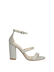 Womens/Ladies Evie Block Heel Sandals - Silver - Silver