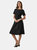 Womens/Ladies Fit And Flare Belted Dress - Black - Black