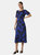 Womens/Ladies Floral Mesh Midi Dress - Indigo