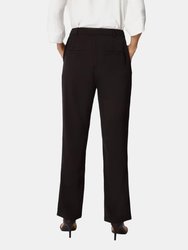 Womens/Ladies High Waist Tapered Pants - Black