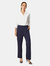 Womens/Ladies High Waist Tapered Pants - Navy - Navy