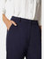 Womens/Ladies High Waist Tapered Pants - Navy