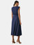 Womens/Ladies Jersey Belt Midi Dress - Navy