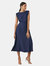 Womens/Ladies Jersey Belt Midi Dress - Navy - Navy