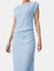 Womens/Ladies Jersey Ruched Side Midi Dress - Aqua