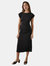 Womens/Ladies Jersey Ruched Side Midi Dress - Black - Black