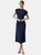 Womens/Ladies Jersey Ruched Side Midi Dress - Navy - Navy