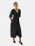 Womens/Ladies Jersey Waist Tie Dress - Black