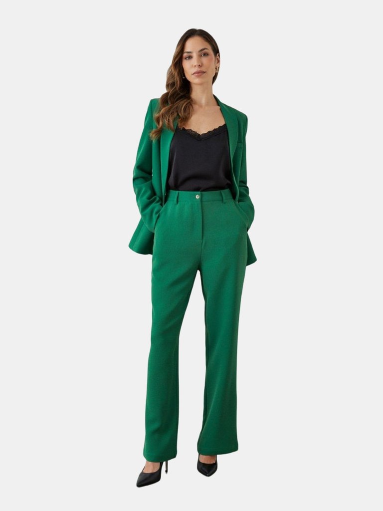 Womens/Ladies Kickflare High Waist Pants - Green - Green