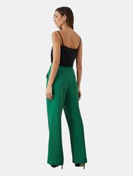Womens/Ladies Kickflare High Waist Pants - Green