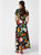 Womens/Ladies Leaf Print Short-Sleeved Midi Dress
