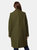 Womens/Ladies Long Length Fitted And Flared Coat - Forest