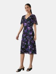 Womens/Ladies Midi Dress - Purple