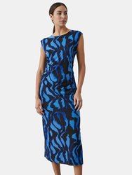 Womens/Ladies Ombre Ruched Side Midi Dress - Blue