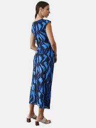 Womens/Ladies Ombre Ruched Side Midi Dress