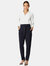 Womens/Ladies Paperbag High Waist Pants - Navy