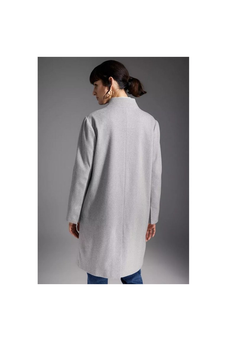 Womens/Ladies Printed Lining Collarless Coat