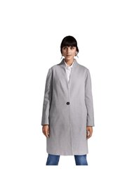 Womens/Ladies Printed Lining Collarless Coat - Gray