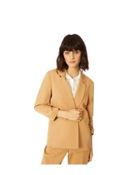 Womens/Ladies Ruched Tailored Blazer - Camel - Camel