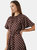 Womens/Ladies Spotted Keyhole Midi Dress - Chocolate Brown