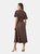 Womens/Ladies Spotted Keyhole Midi Dress - Chocolate Brown