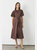 Womens/Ladies Spotted Keyhole Midi Dress - Chocolate Brown - Chocolate Brown