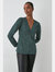 Womens/Ladies Spotted Ruched Front Top - Green