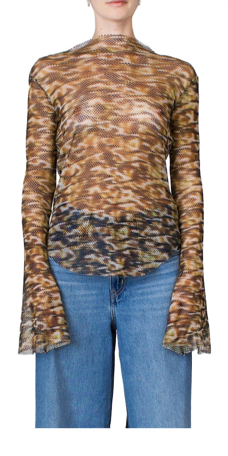 Reversible Open Back Cowl Top In Savanna