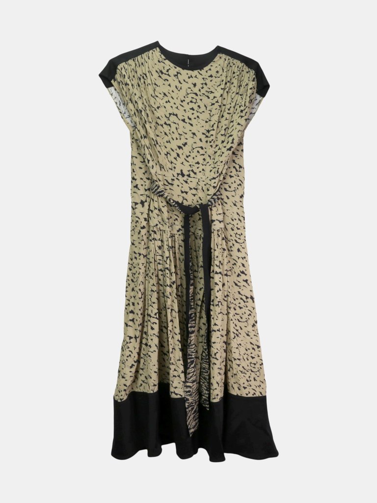 Proenza Schouler Women's 23037 Short Sleeve Printed Dress - Brown