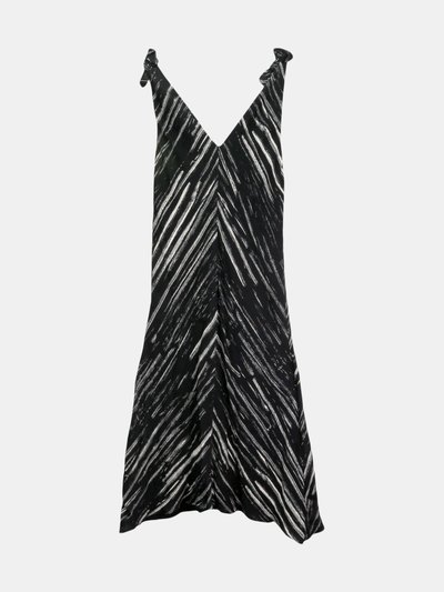 Proenza Schouler Proenza Schouler Women's Black / White Diagonal Stripe Printed Georgette Sleeveless Knot Sleeve Dress product