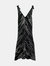 Proenza Schouler Women's Black / White Diagonal Stripe Printed Georgette Sleeveless Knot Sleeve Dress