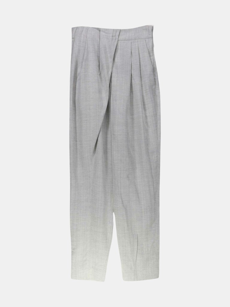 Proenza Schouler Women's Grey Melange Lightweight Suiting Draped Front Pant with Topstit Pants & Capri - Grey Melange